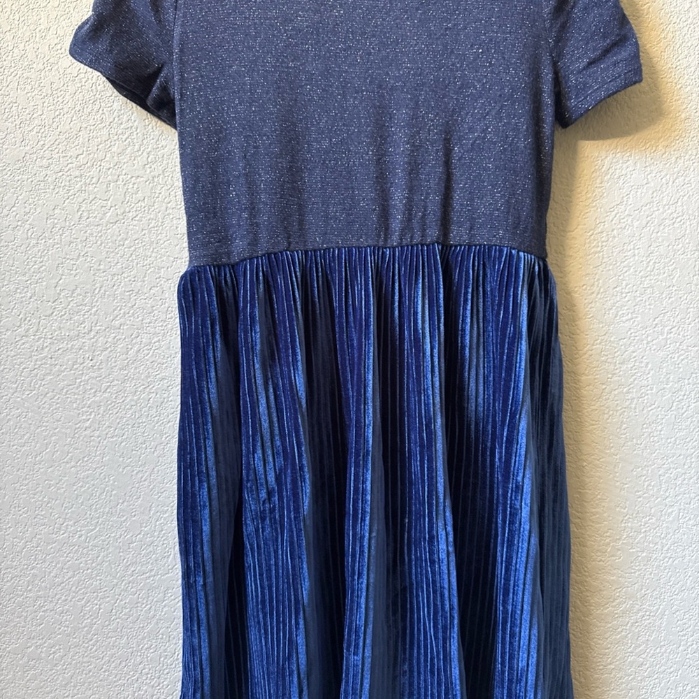 SO Glittery Navy and Blue Casual Kids Dress